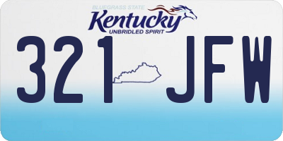 KY license plate 321JFW