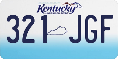 KY license plate 321JGF