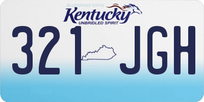 KY license plate 321JGH