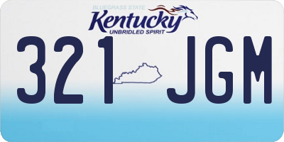 KY license plate 321JGM