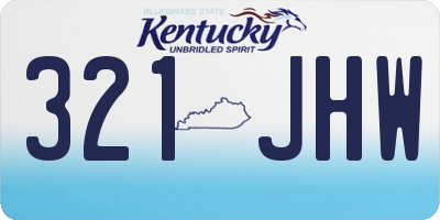KY license plate 321JHW