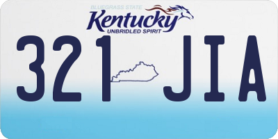 KY license plate 321JIA