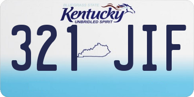 KY license plate 321JIF