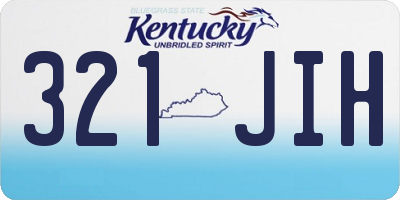KY license plate 321JIH