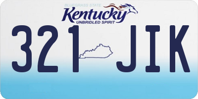 KY license plate 321JIK