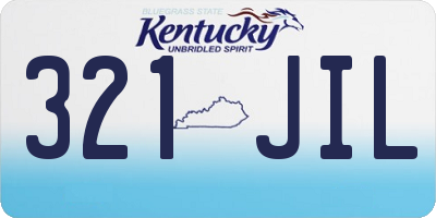 KY license plate 321JIL
