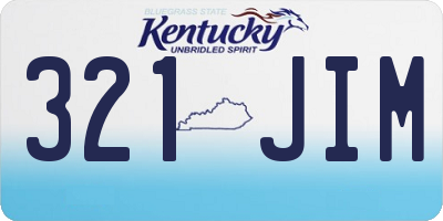 KY license plate 321JIM
