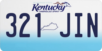 KY license plate 321JIN