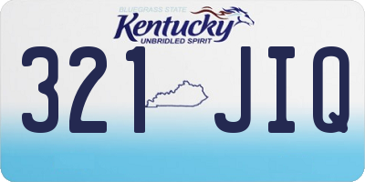 KY license plate 321JIQ