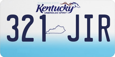 KY license plate 321JIR