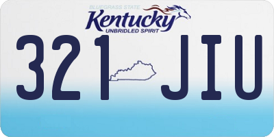 KY license plate 321JIU