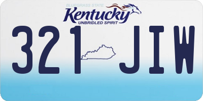 KY license plate 321JIW