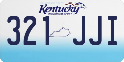 KY license plate 321JJI