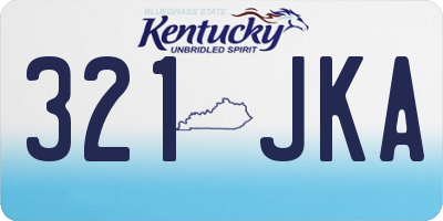 KY license plate 321JKA