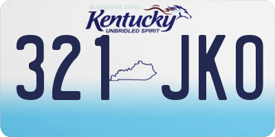 KY license plate 321JKO