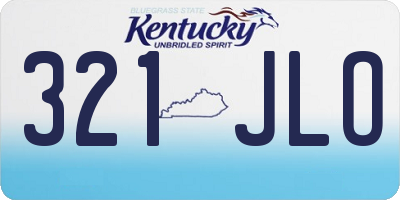 KY license plate 321JLO
