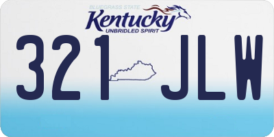 KY license plate 321JLW