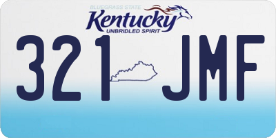 KY license plate 321JMF
