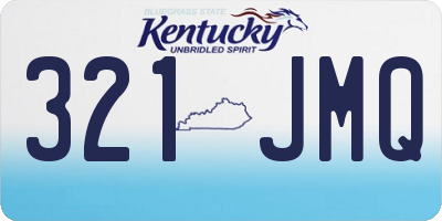 KY license plate 321JMQ