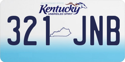 KY license plate 321JNB