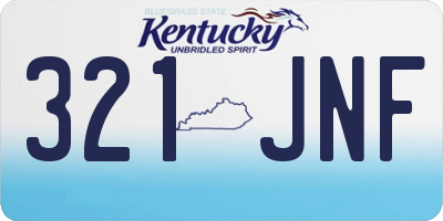KY license plate 321JNF