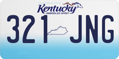 KY license plate 321JNG