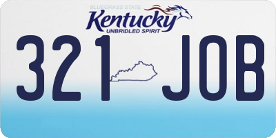 KY license plate 321JOB
