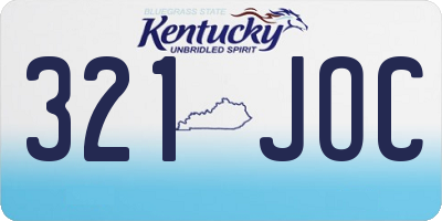 KY license plate 321JOC