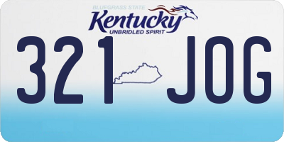 KY license plate 321JOG