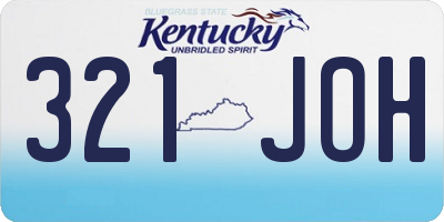 KY license plate 321JOH