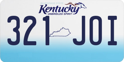 KY license plate 321JOI