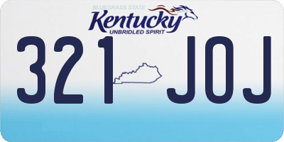 KY license plate 321JOJ