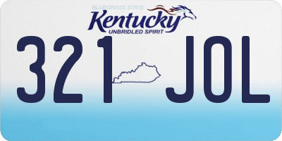 KY license plate 321JOL