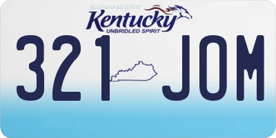KY license plate 321JOM