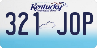 KY license plate 321JOP
