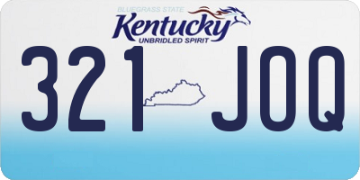 KY license plate 321JOQ