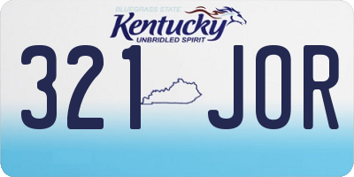 KY license plate 321JOR