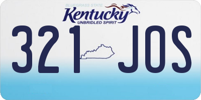 KY license plate 321JOS