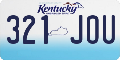 KY license plate 321JOU