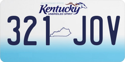 KY license plate 321JOV