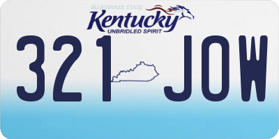 KY license plate 321JOW