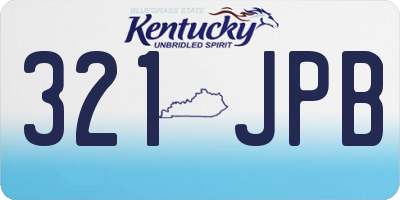 KY license plate 321JPB