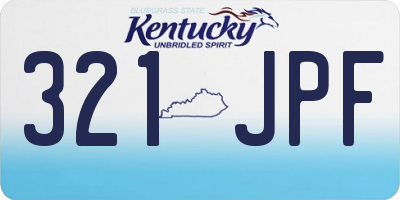 KY license plate 321JPF