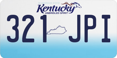 KY license plate 321JPI