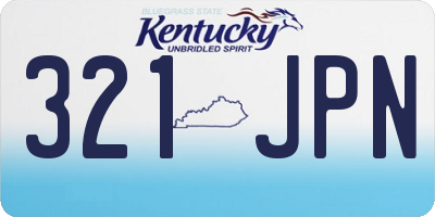 KY license plate 321JPN