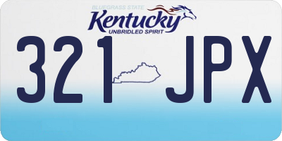 KY license plate 321JPX