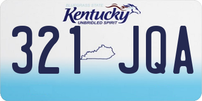 KY license plate 321JQA
