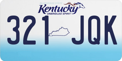 KY license plate 321JQK