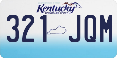 KY license plate 321JQM