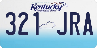 KY license plate 321JRA